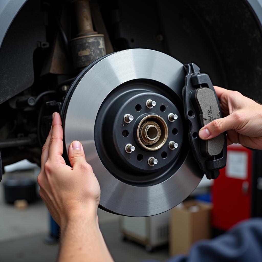 Inspecting Audi A6 Brake Pads