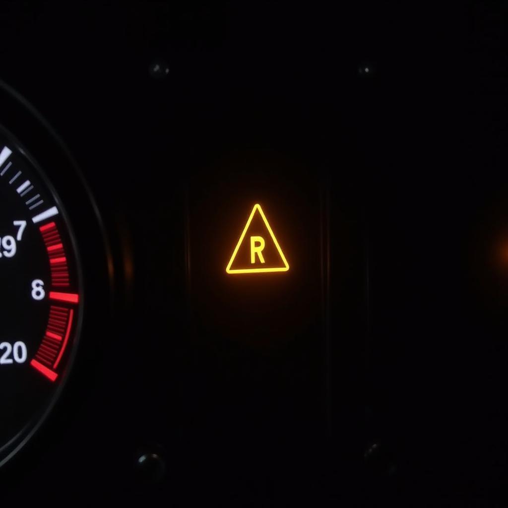 Audi Dashboard with Brake Pad Warning Light