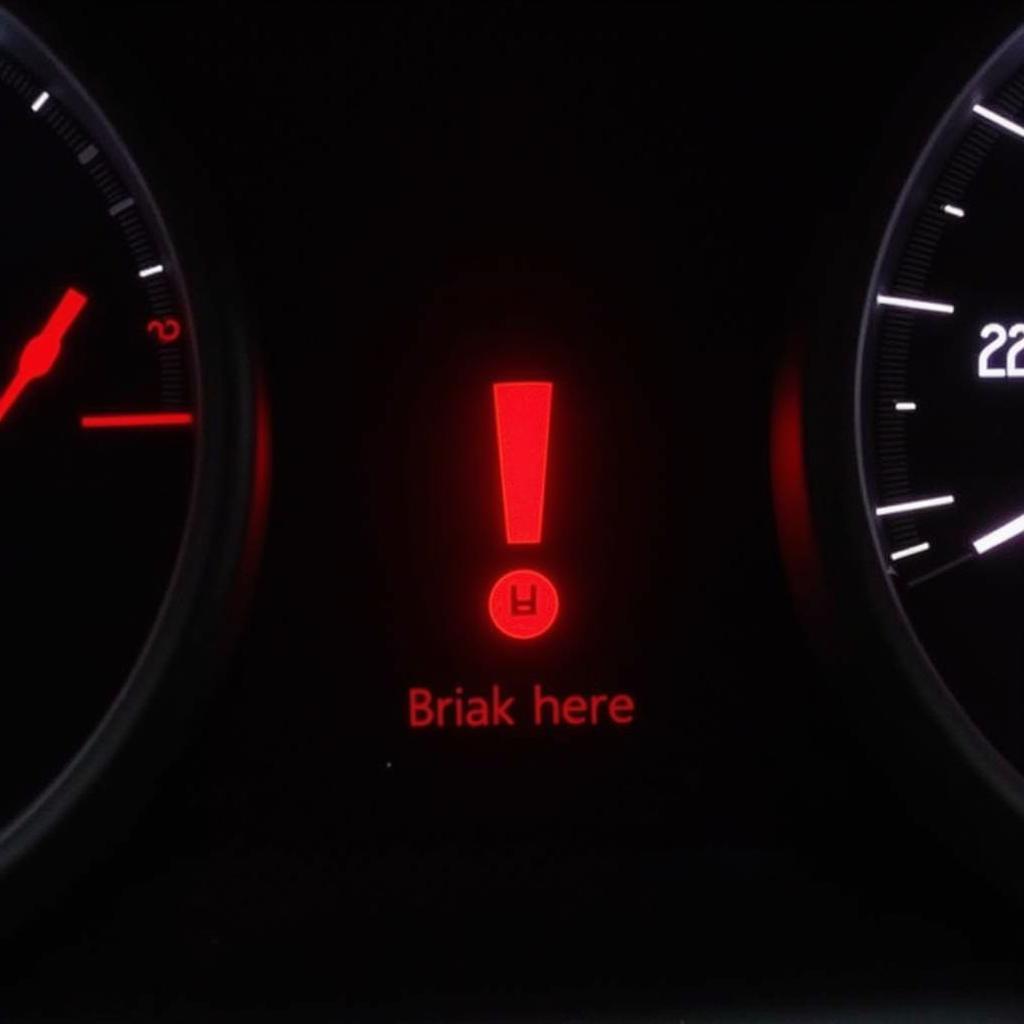 Audi dashboard displaying center brake light warning