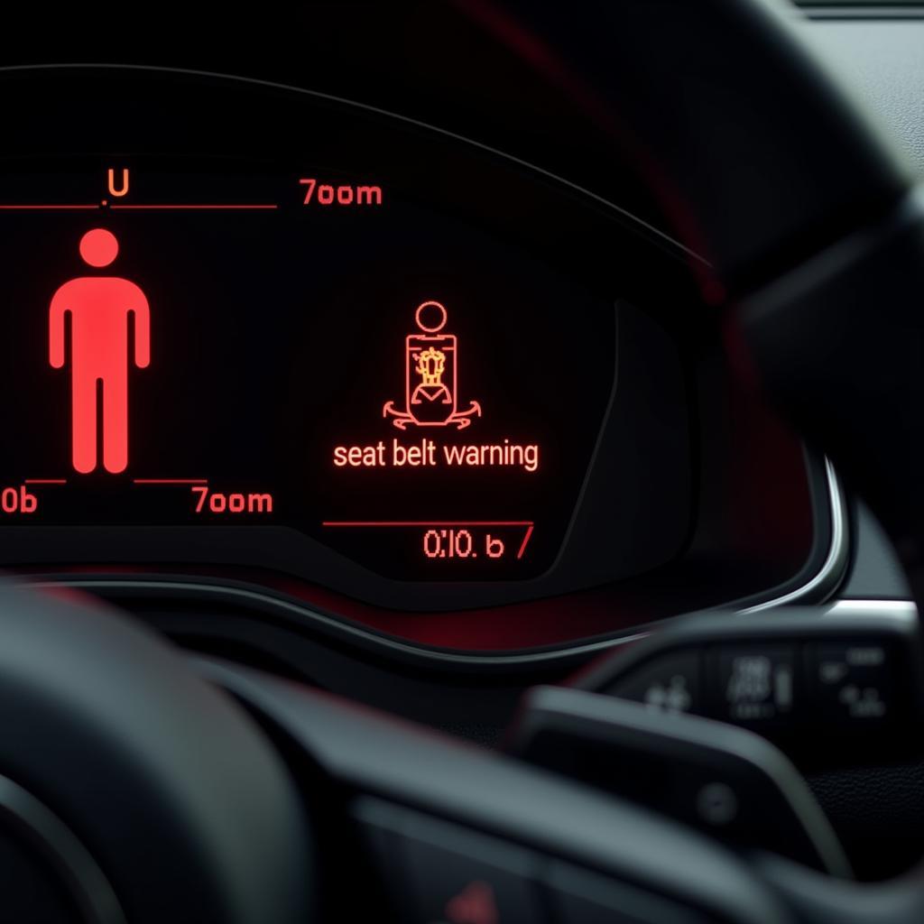 Audi Dashboard Displaying Seat Belt Warning Light