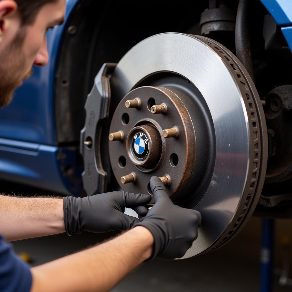 BMW 320d E46 Brake Pad Inspection