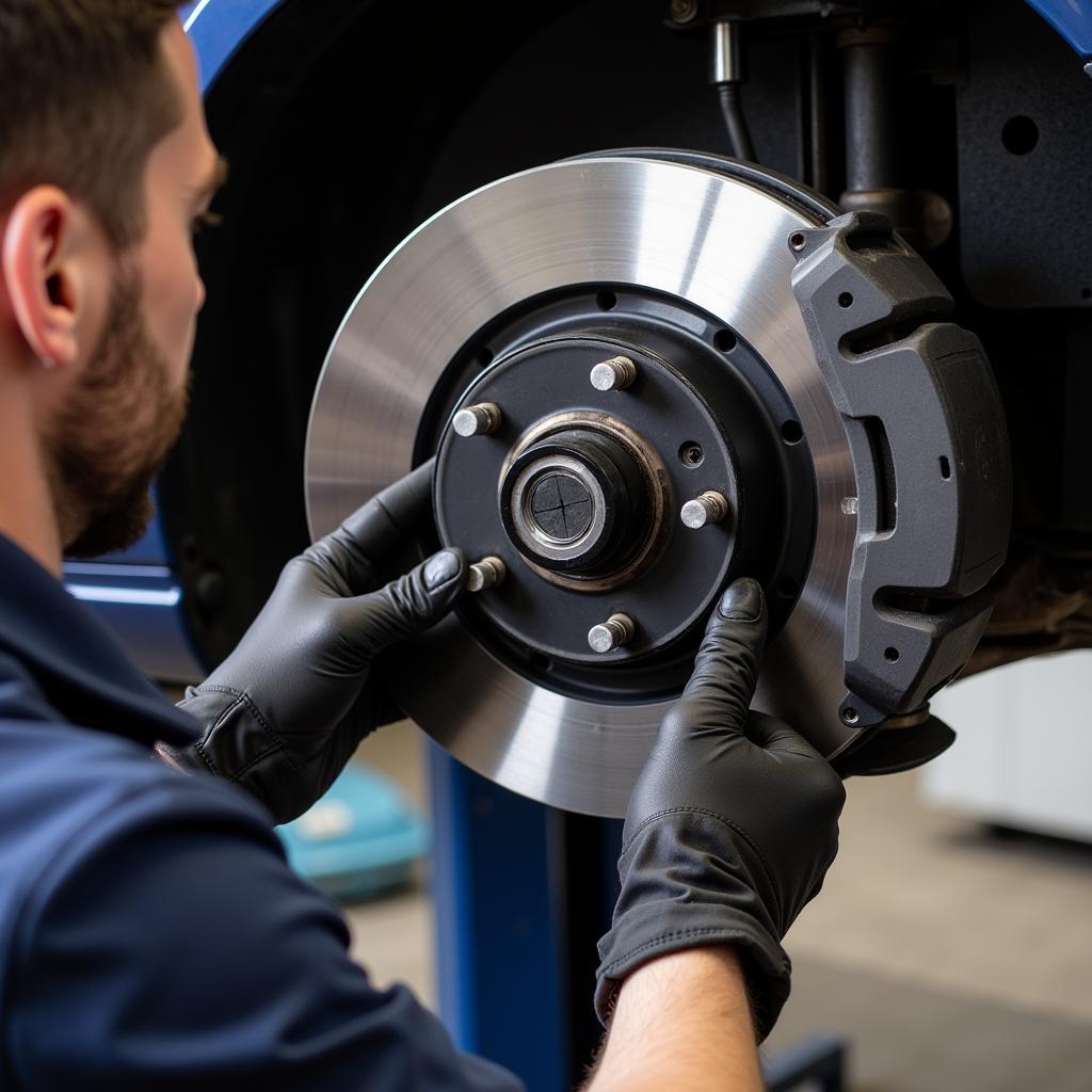 Inspecting BMW Brake Pads