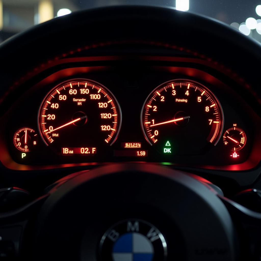 Various BMW Brake Warning Lights on Dashboard