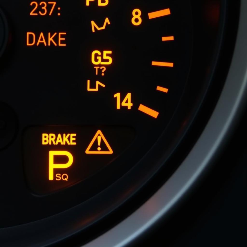 BMW E90 Dashboard with Yellow Brake Warning Light