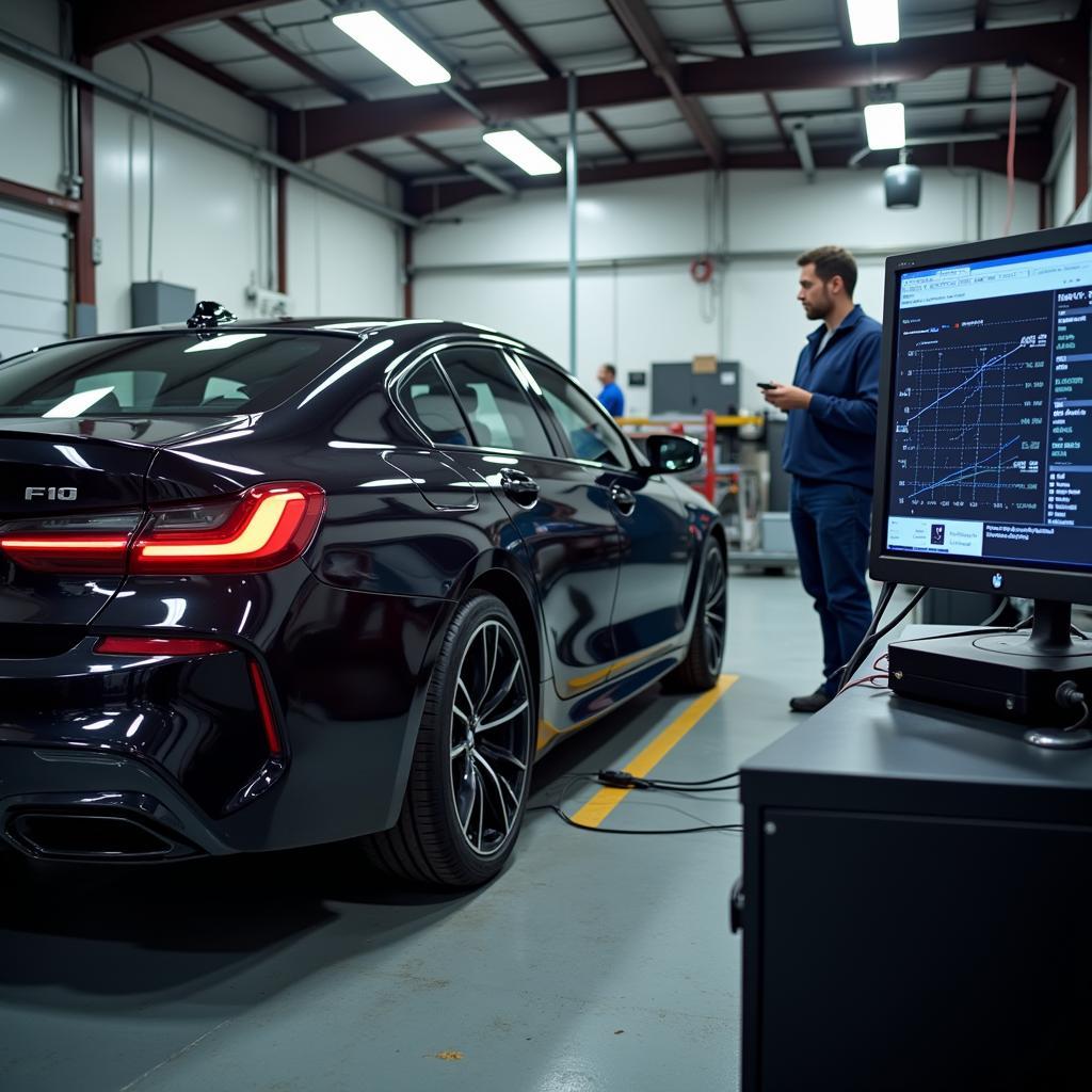 BMW F10 Undergoing Diagnostic Check