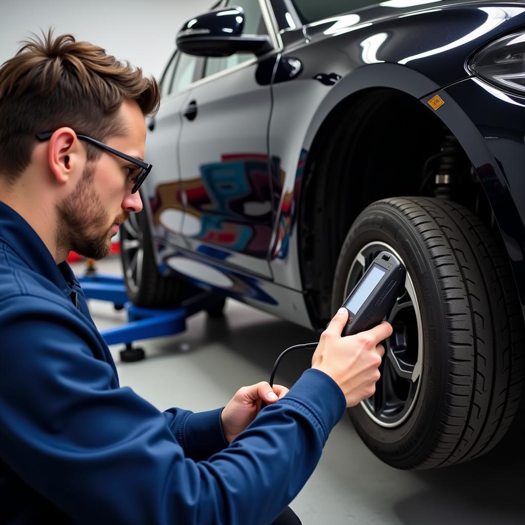 BMW Mechanic Diagnosing Brake Issues