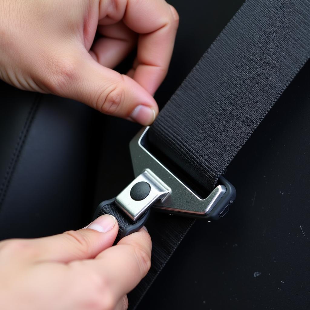 Inspecting BMW Seat Belt Buckle