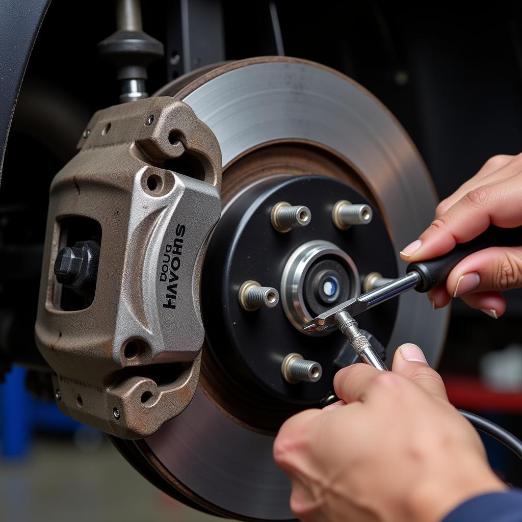 Inspecting Brake Pads on a BMW X3