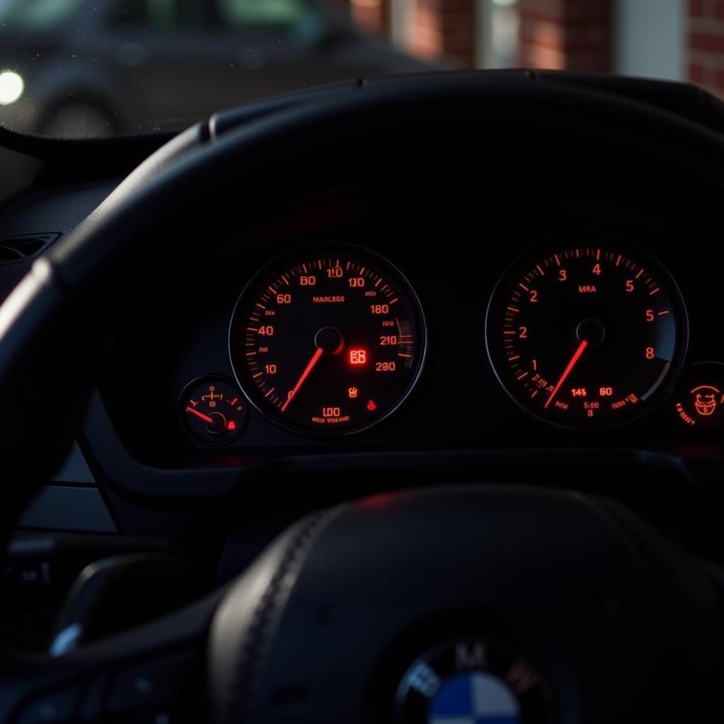 BMW X3 Dashboard Displaying Brake Pad Warning Light