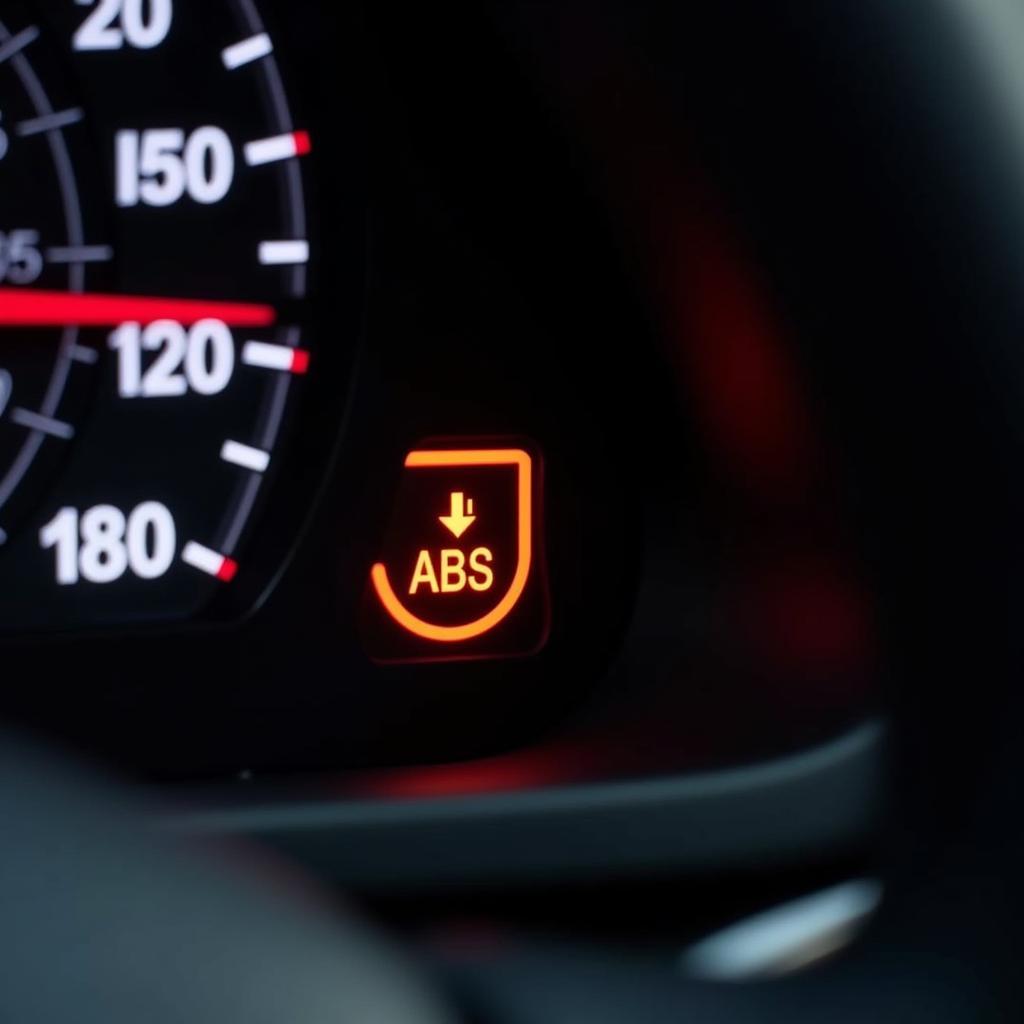 BMW Z4 dashboard with ABS warning light illuminated