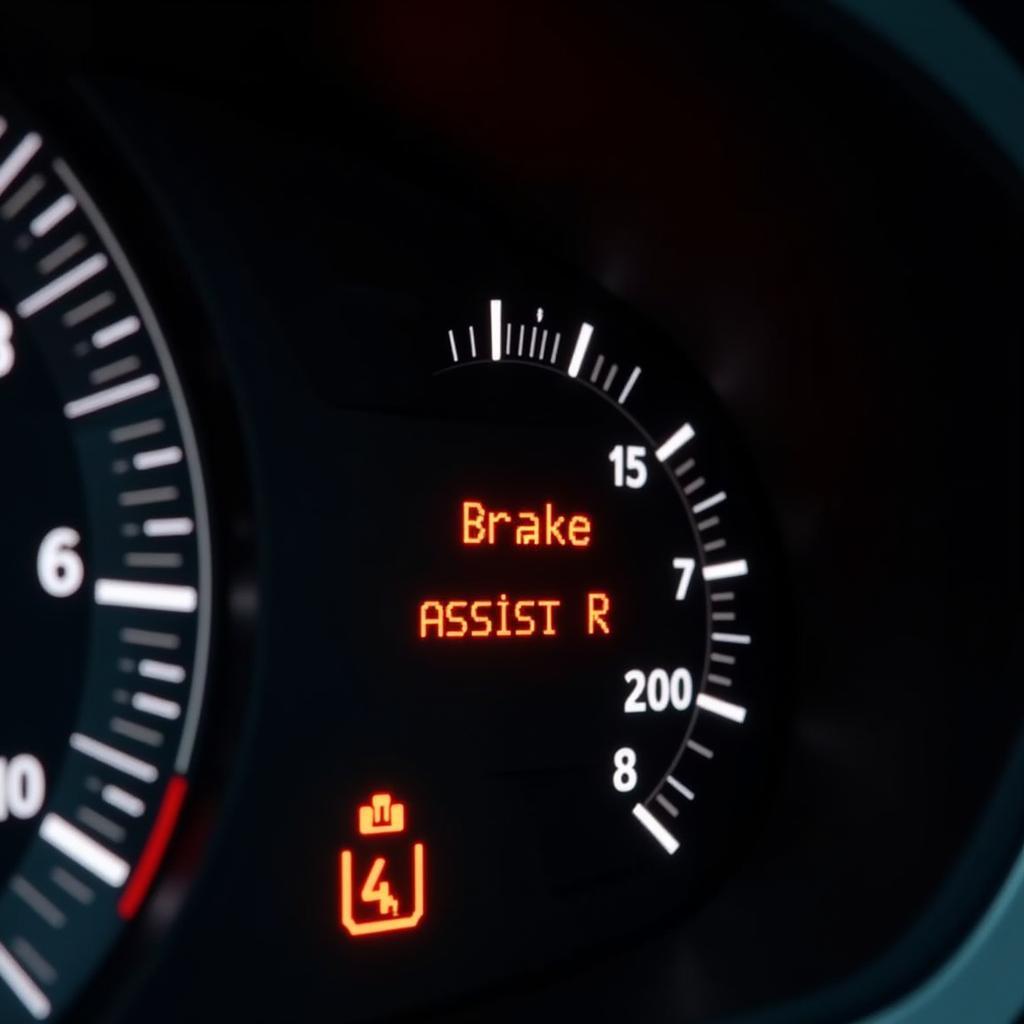 Brake Assist Warning Light on a Mercedes Dashboard