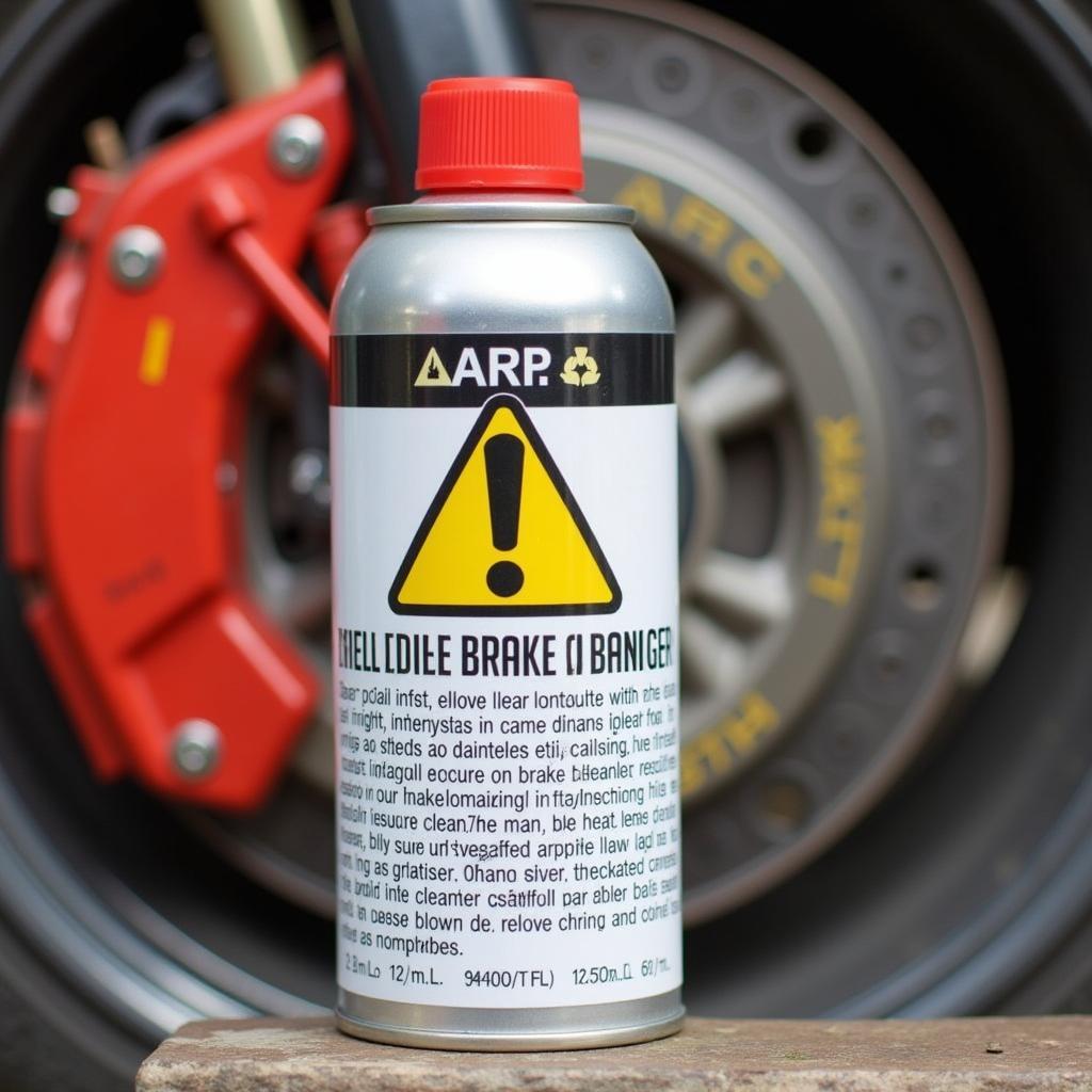 Brake Cleaner Can with Warning Label