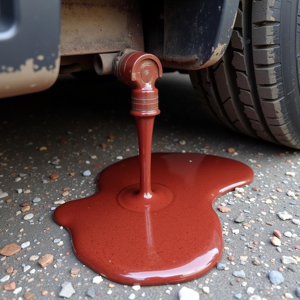 Brake Fluid Leak Underneath a Car