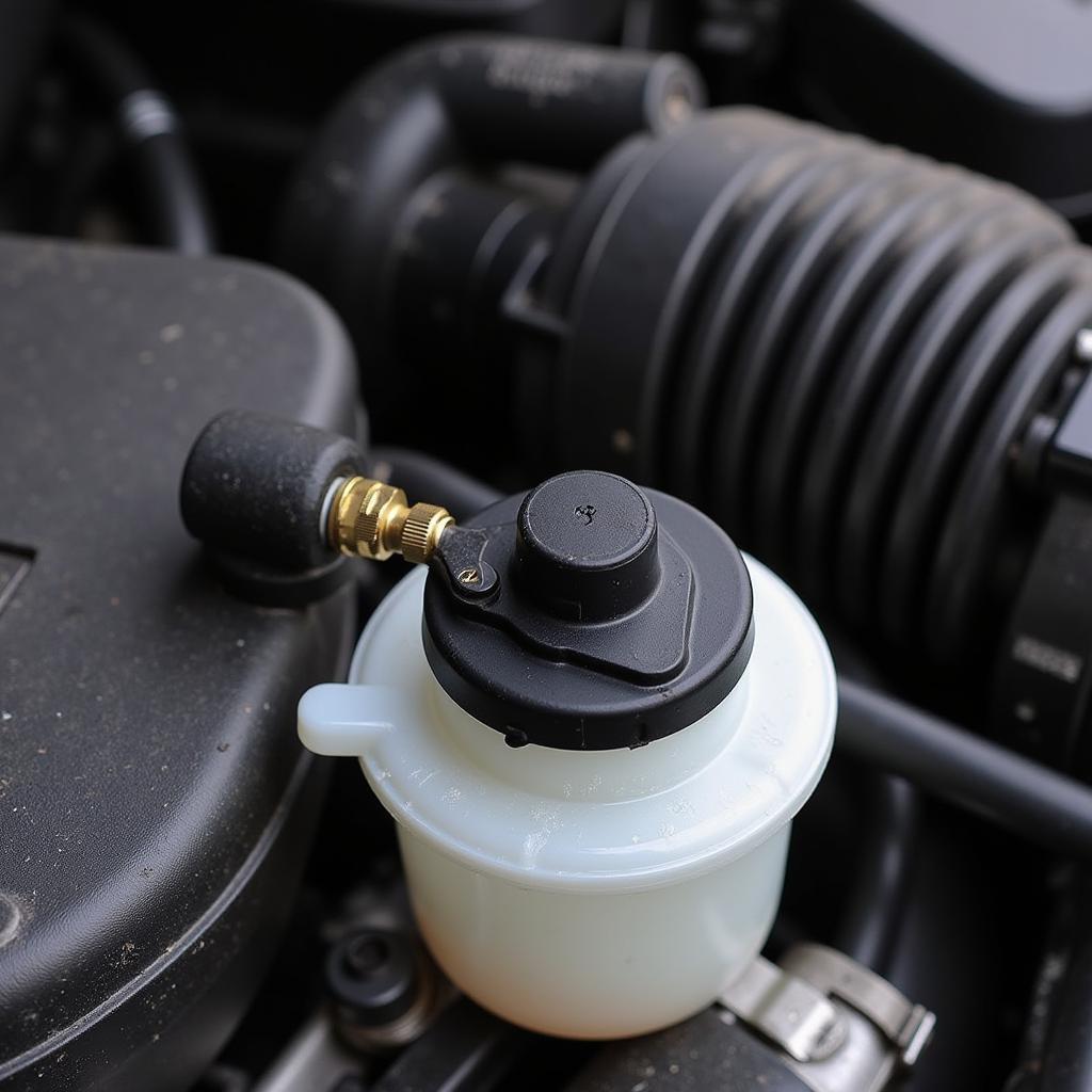 Brake fluid level sensor in a car