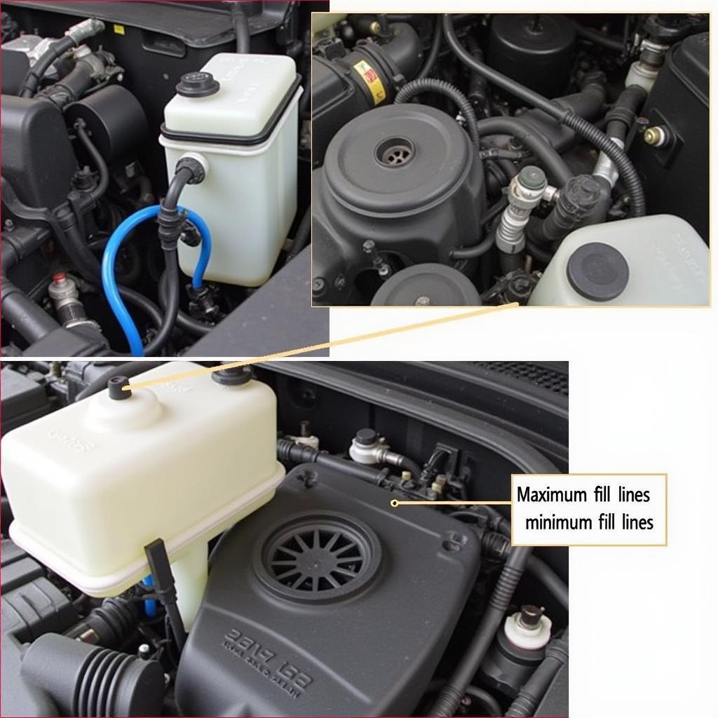 Checking the brake fluid reservoir in a 2013 Chevy 2500