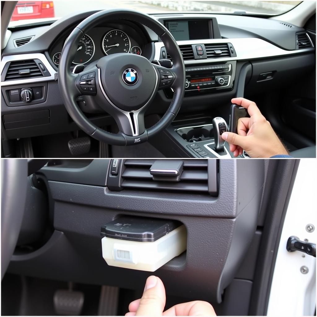 Checking brake fluid level in a BMW 3 series