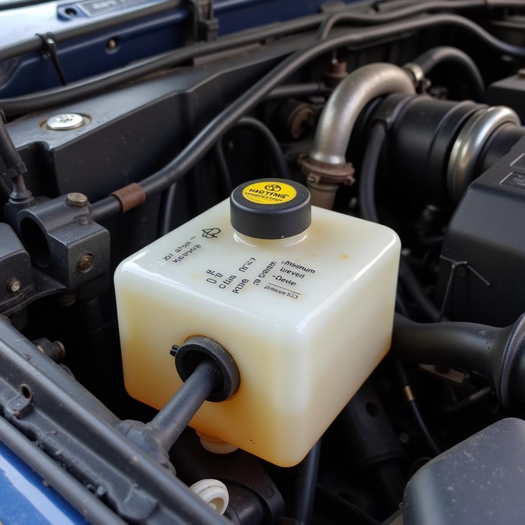 Brake fluid reservoir on a Rover 75