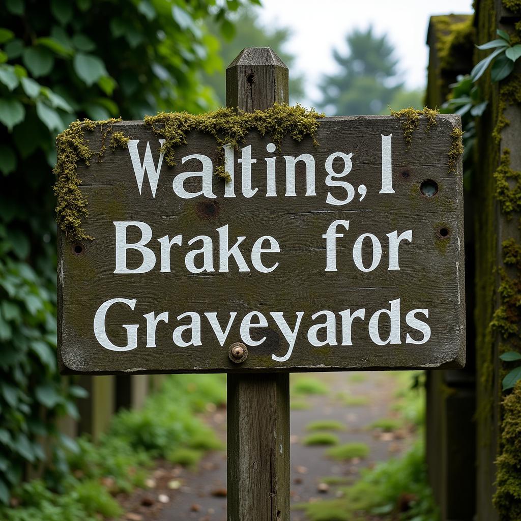 Old graveyard sign