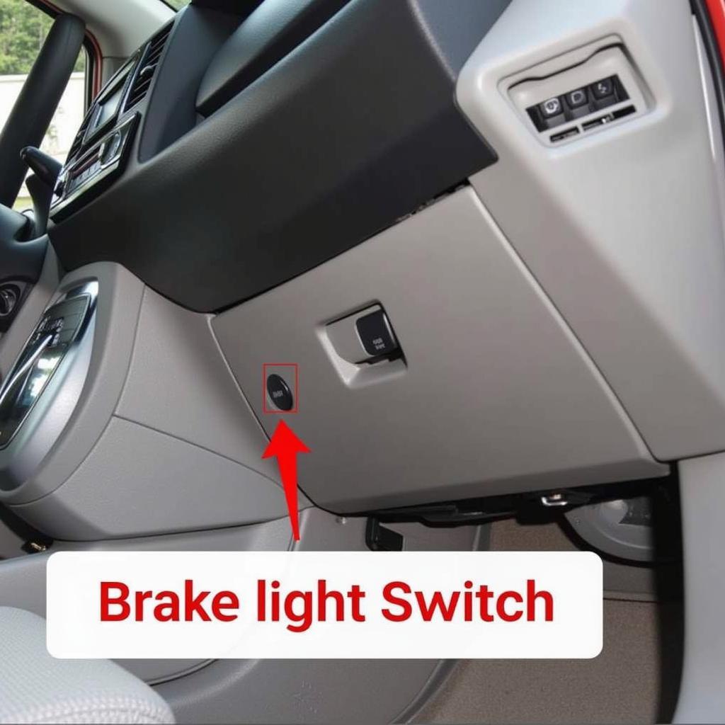 Location of the brake light switch in a Honda Odyssey