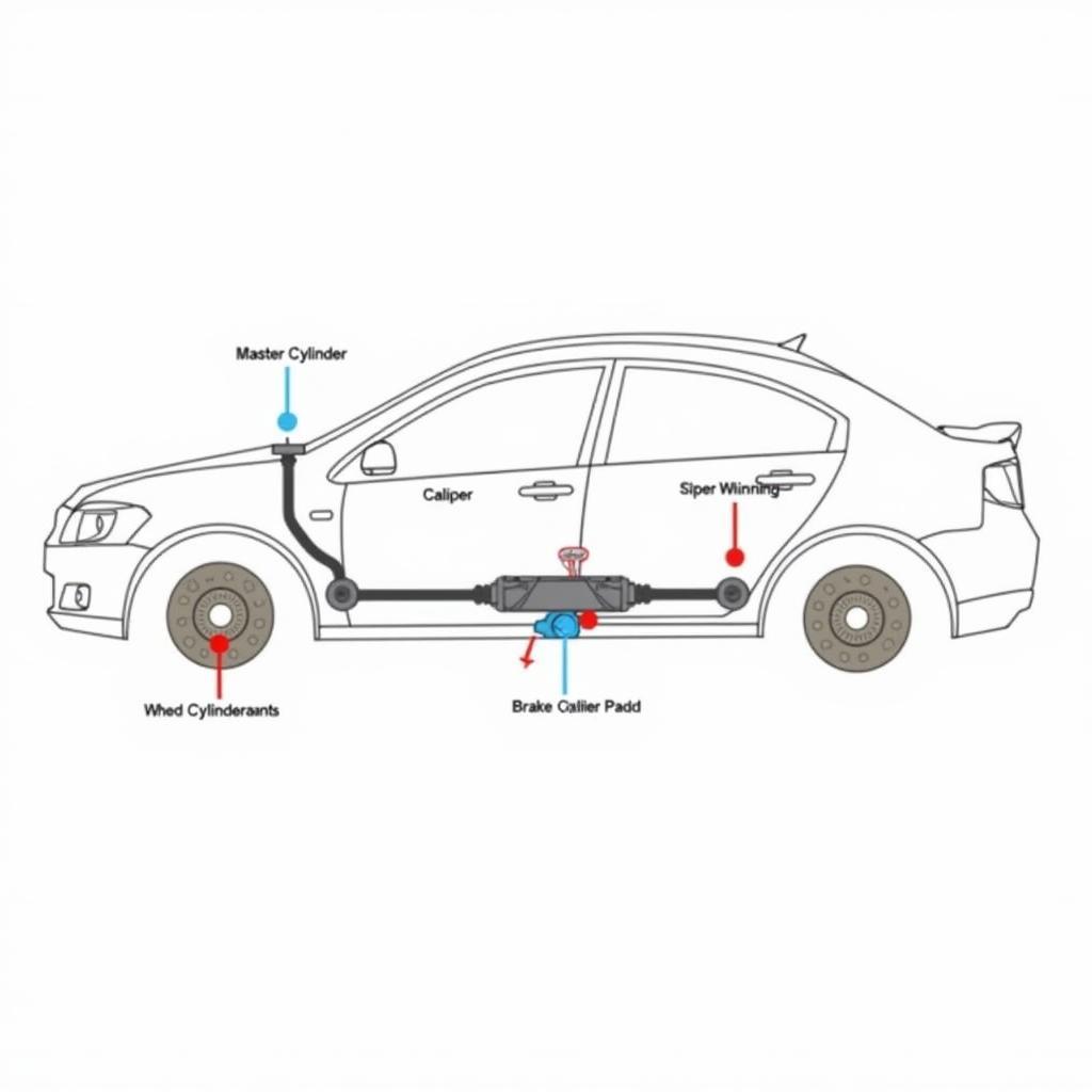 Diagram of car braking system