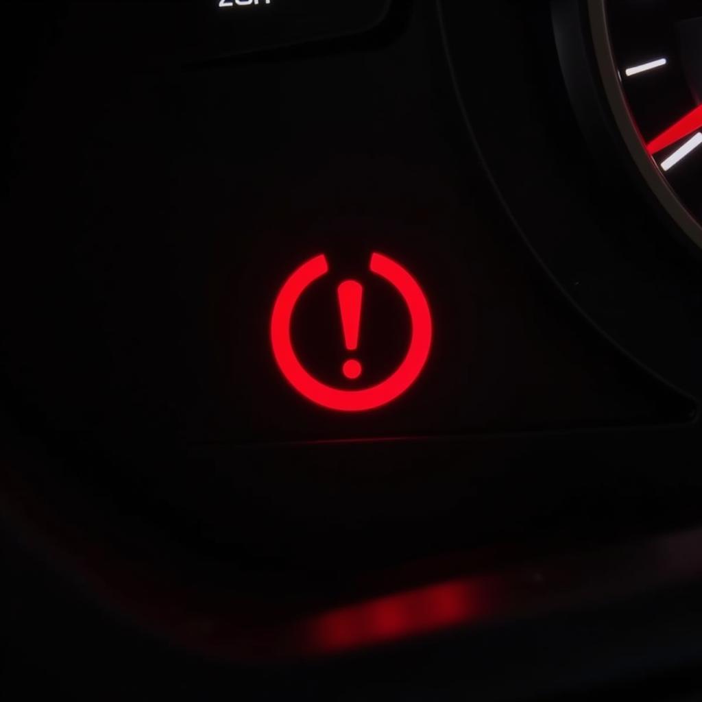 Brake system warning light on dashboard