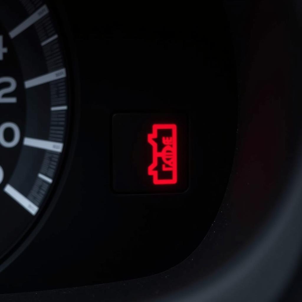 Brake Warning Light on a Car Dashboard