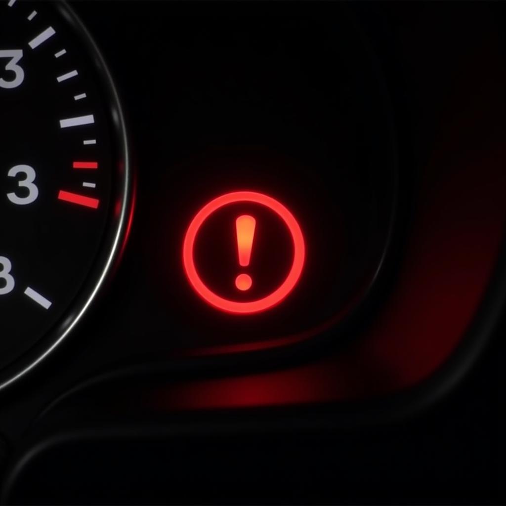 Brake Warning Light on a Car Dashboard