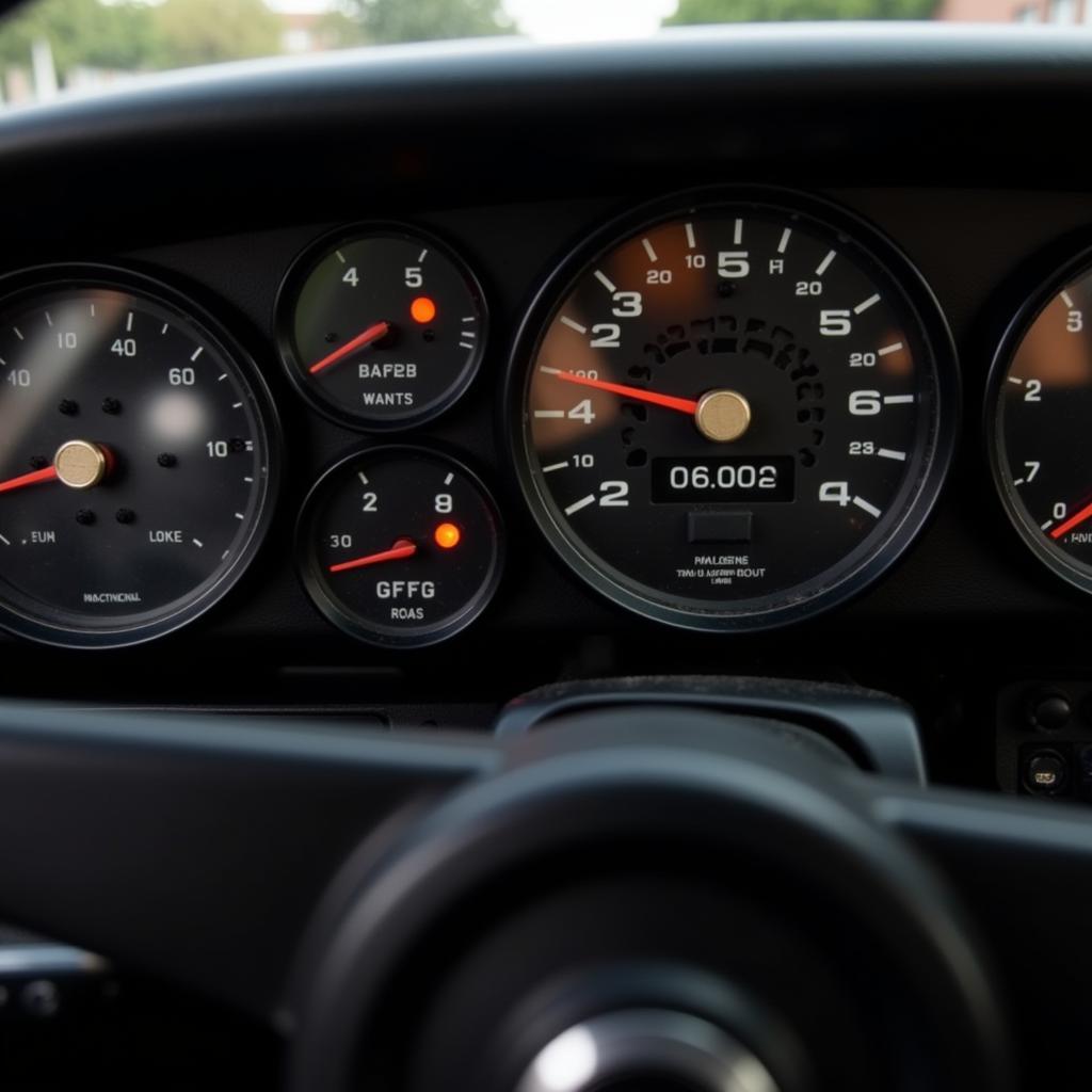 Brake Warning Light on a 1971 Porsche 911 Dashboard