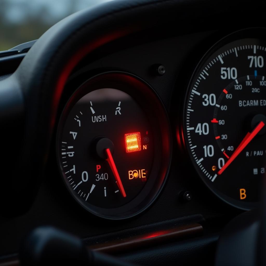 Brake Warning Light on a 1971 Porsche 911 Dashboard