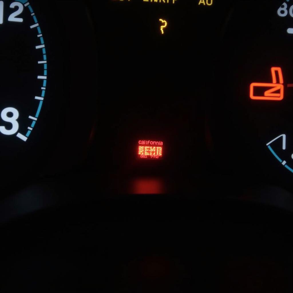 Dashboard Displaying California Seat Warning Light