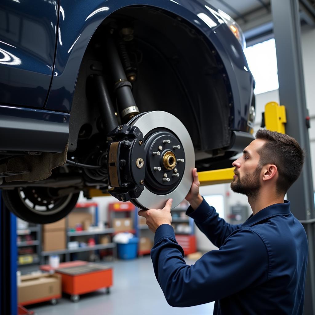 Car brake system inspection during maintenance