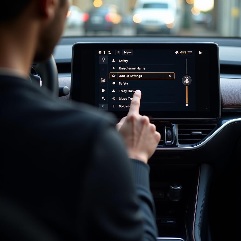 Adjusting car settings on a touchscreen infotainment system