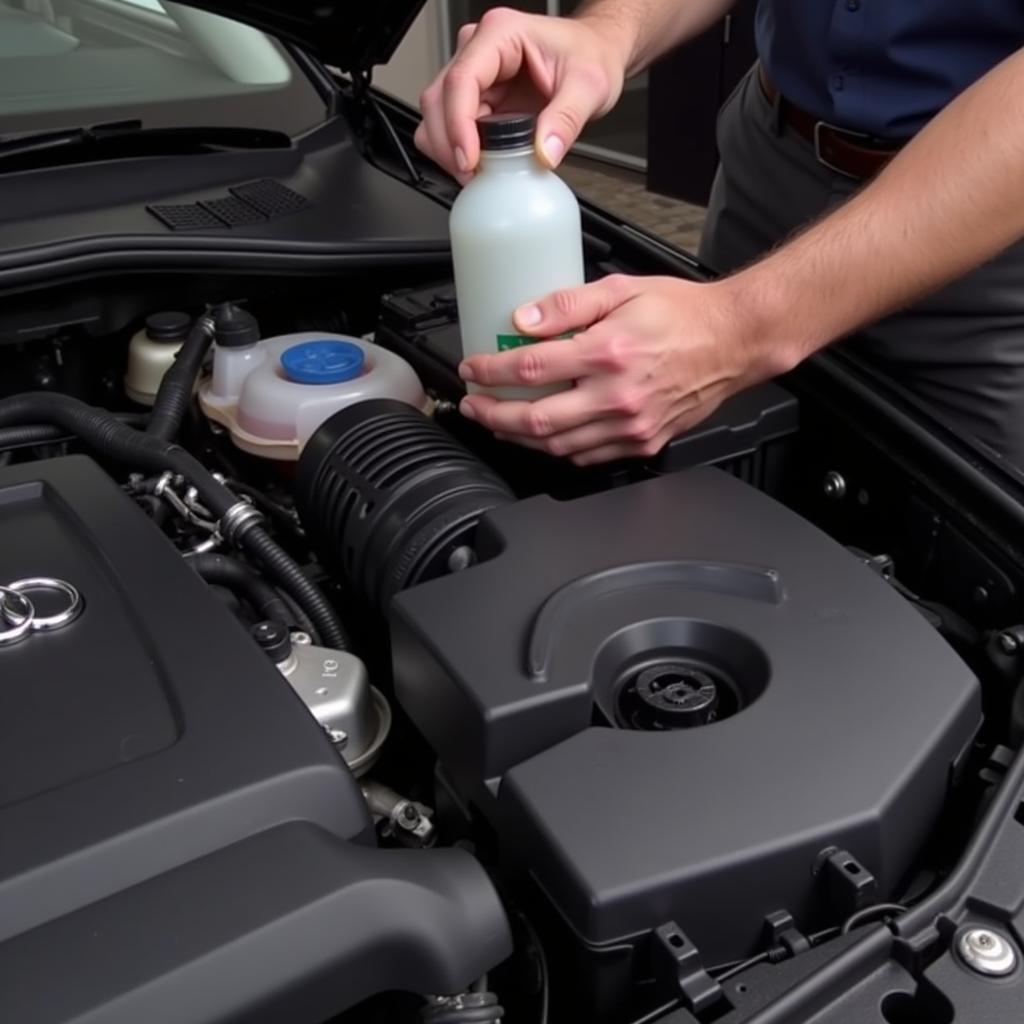 Inspecting Brake Fluid Level in 2007 Audi A4