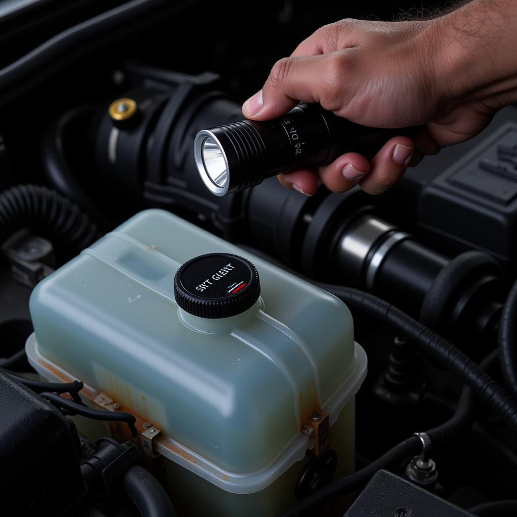 Mechanic Checking Brake Fluid Level