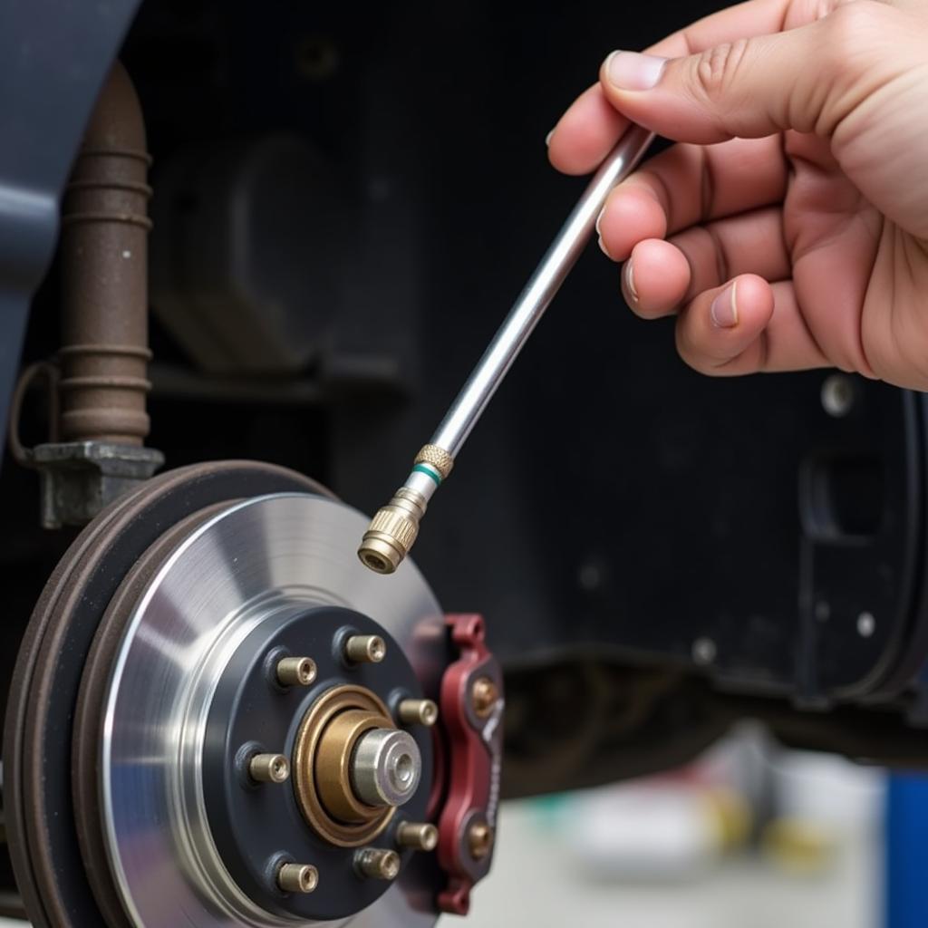 Mechanic Checking Brake Fluid Level