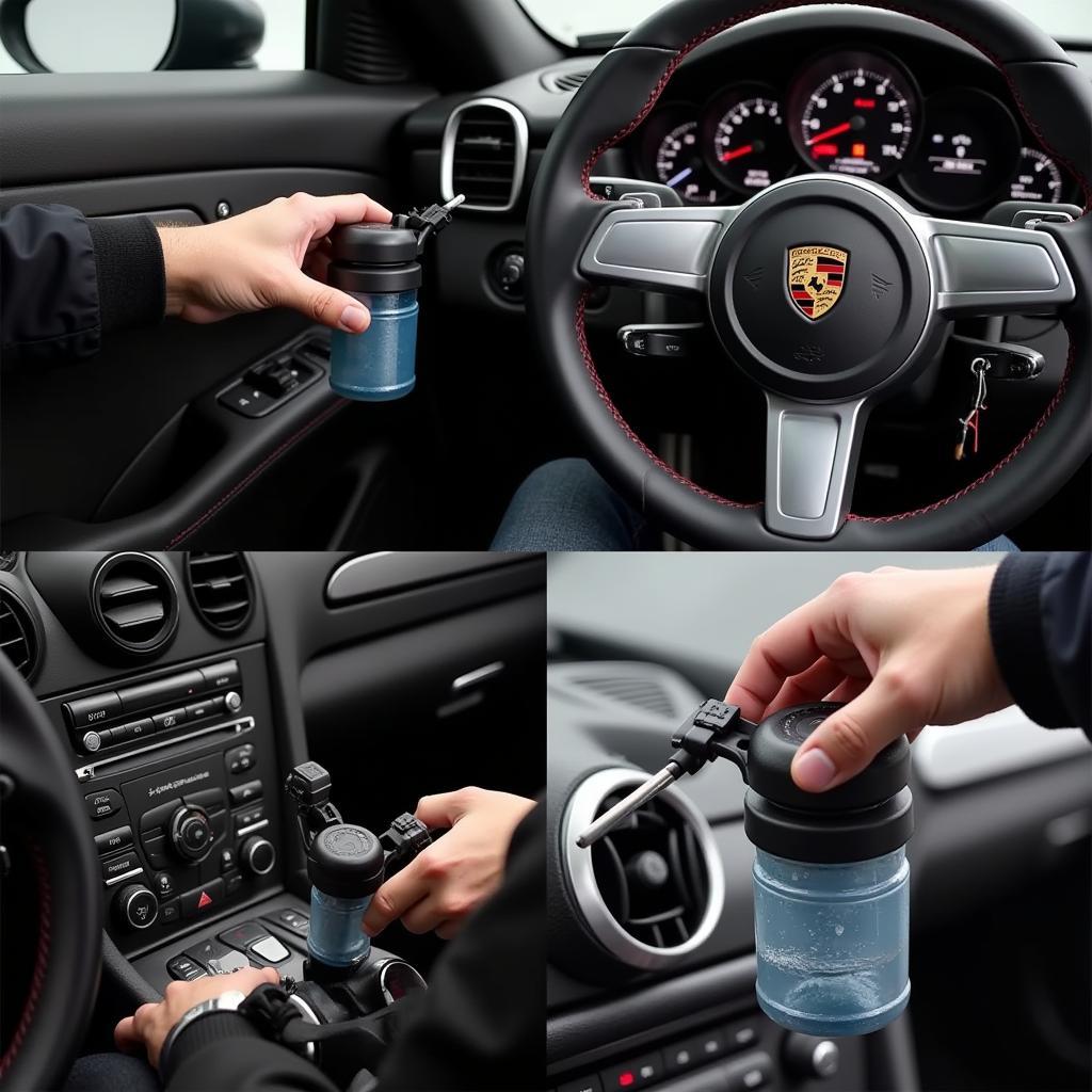 Porsche Owner Checking Brake Fluid