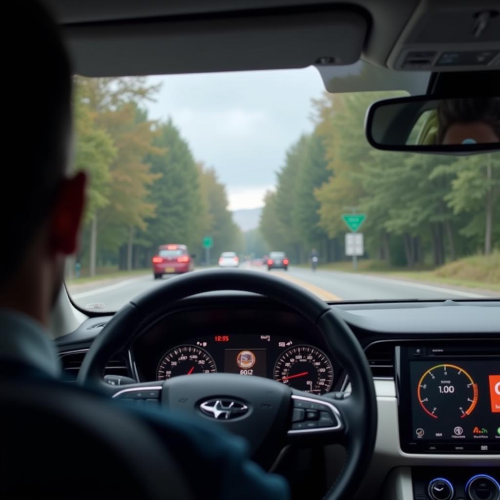 Driver Observing Speed Limit on Active Driving Display