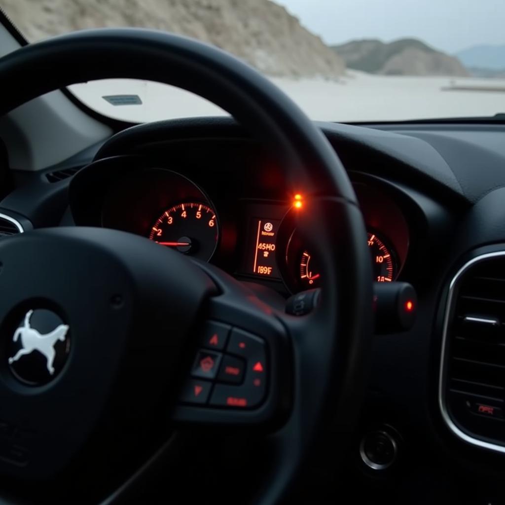 Electric Park Brake Warning Light Illuminated on a Car Dashboard