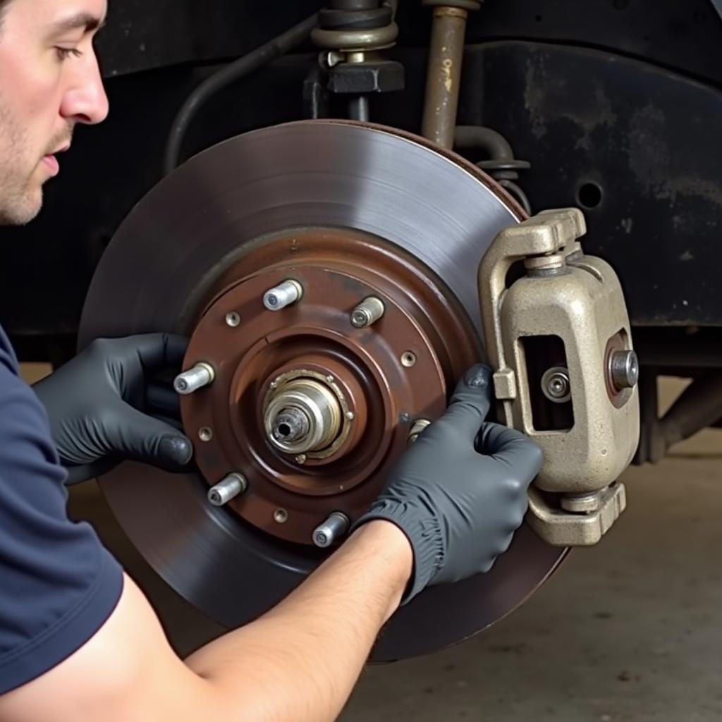 Replacing brake pads on a Ford F150