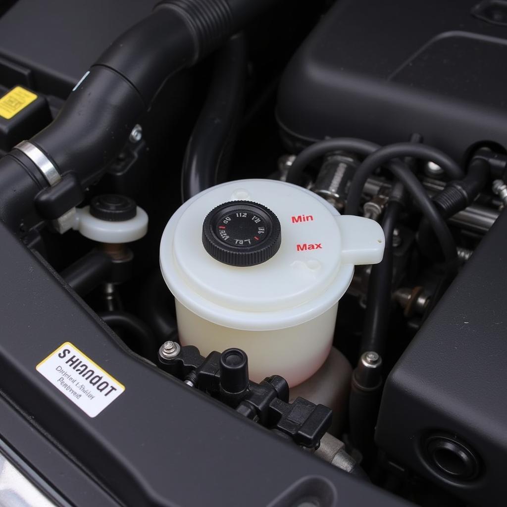 Checking the Brake Fluid Reservoir on a Hyundai Sonata