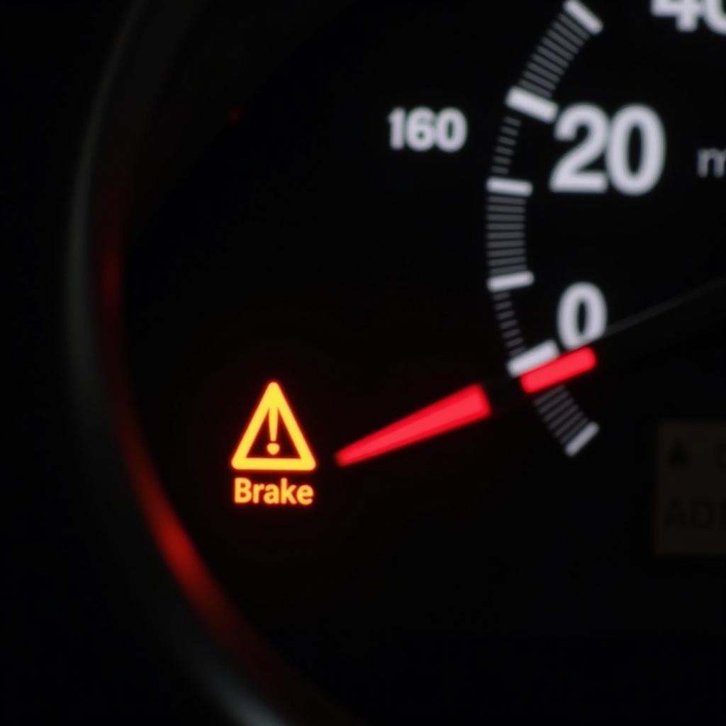 Car Dashboard with Intermittent Brake Warning Light