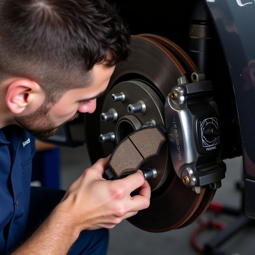 Jaguar XF brake pad inspection