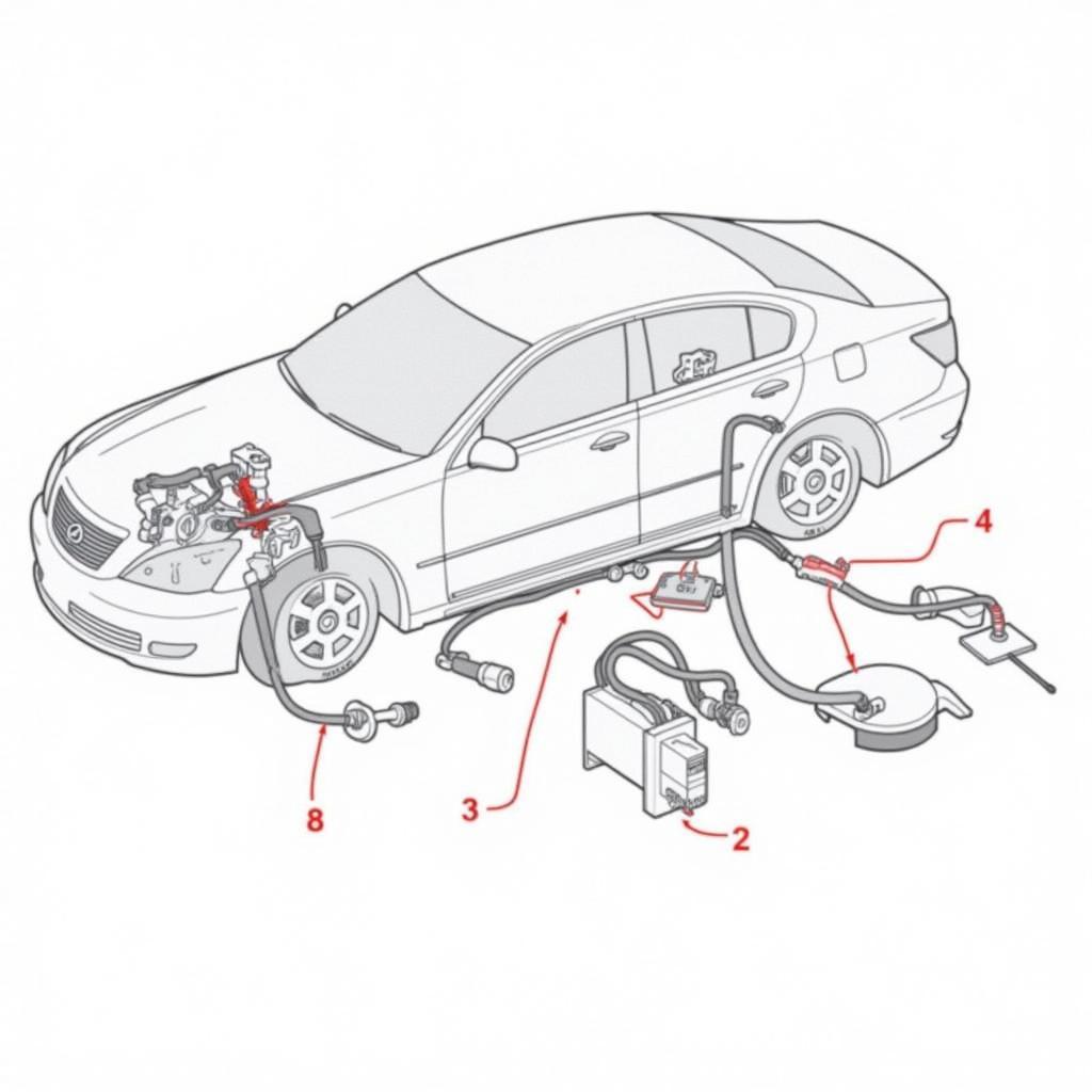 brake system components of a Lexus LS460