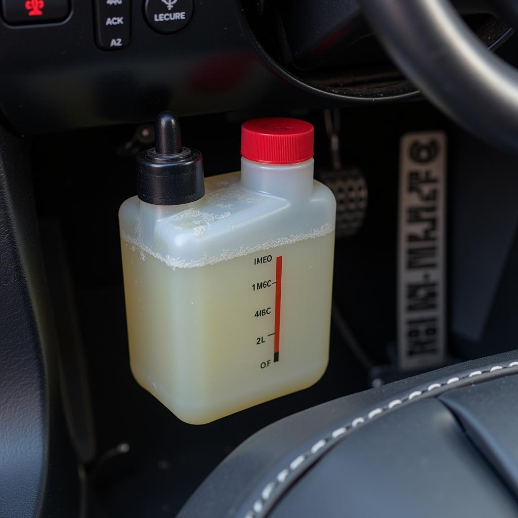 Car Brake Fluid Reservoir with Low Level