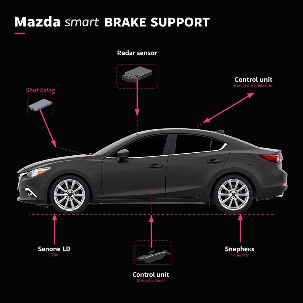 Mazda Smart Brake Support with Collision Warning System Diagram