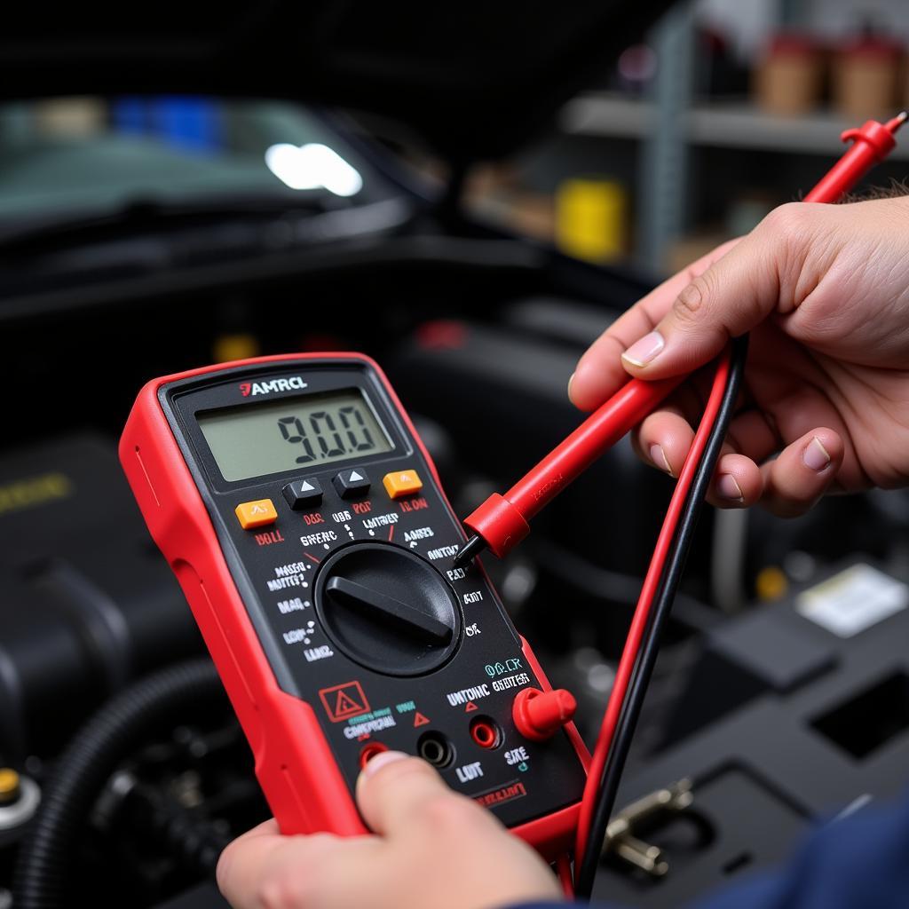 Mechanic Inspecting Car Wiring