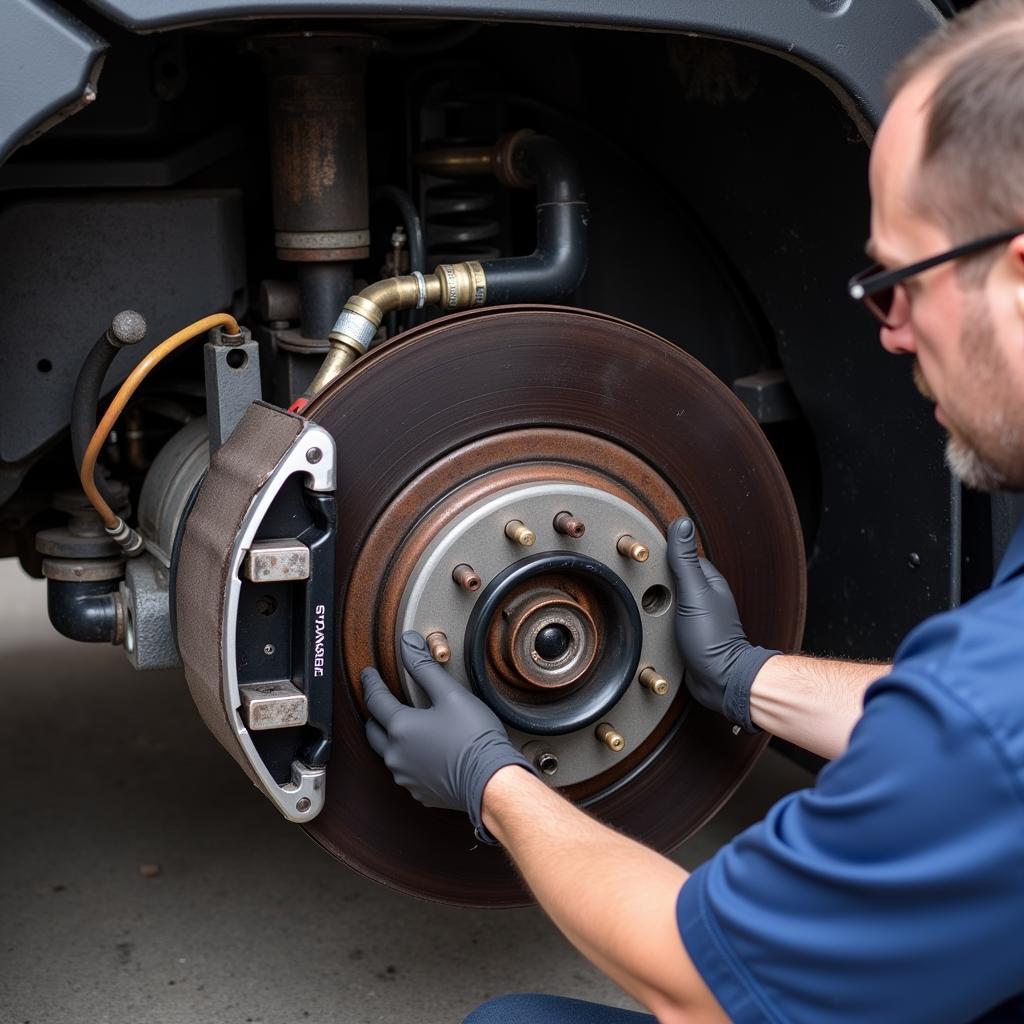 Inspection of Mercedes Actros Parking Brake Components