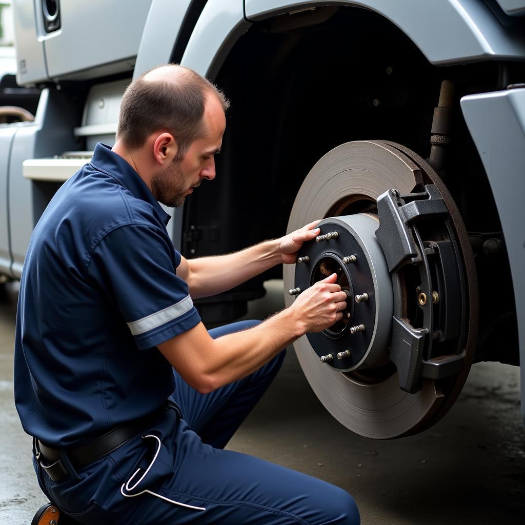 Routine Maintenance of Mercedes Actros Parking Brake 