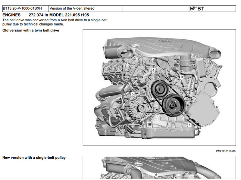 Free Mercedes Benz S350 & S350 4MATIC Repair Manuals PDF poly V-belt