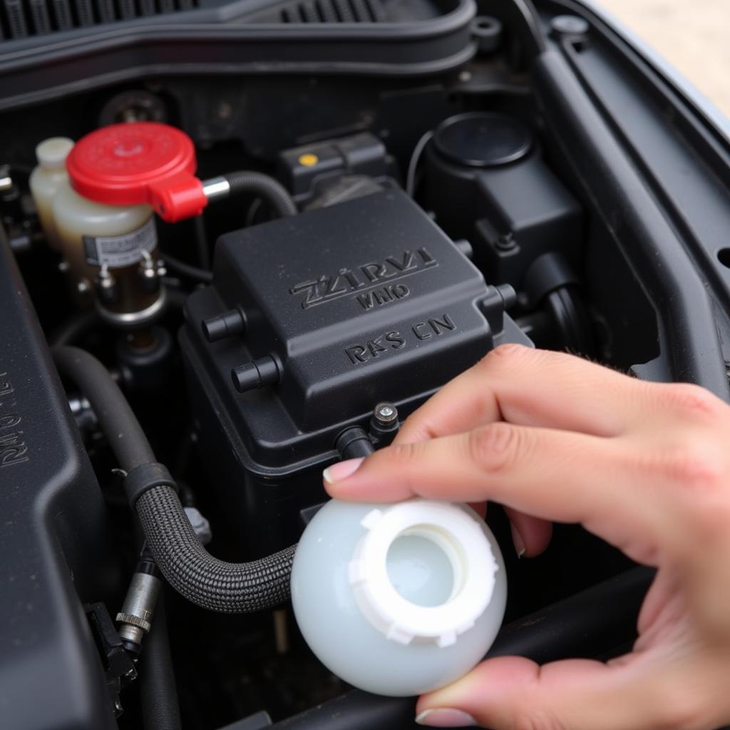 Checking the brake fluid level in a Mini R53